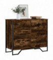 vidaXL Chest of Drawers Smoked Oak 91x35.5x74.5 cm Engineered wood