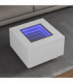 vidaXL Coffee Table with LED White 60x60x40 cm Engineered Wood