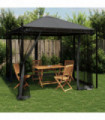 vidaXL Gazebo with Mesh Walls Anthracite 2.93x2.93 m Steel