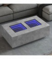 vidaXL Coffee Table with Infinity LED Concrete Grey 116x69x40 cm