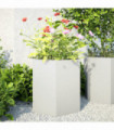 vidaXL Garden Planter 2 pcs White Hexagon 46x40x45 cm Steel