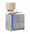 vidaXL Bedside Cabinets with LED Lights 2 pcs Concrete Grey Engineered Wood