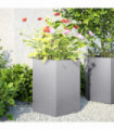 vidaXL Garden Planter 2 pcs Hexagon 46x40x45 cm Galvanized Steel