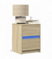 vidaXL Bedside Cabinets with LED Lights 2 pcs Sonoma Oak Engineered Wood