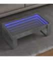 vidaXL Coffee Table with Infinity LED Concrete Grey 90x53x30 cm