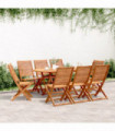 vidaXL Folding Garden Chairs 8 pcs 51x66x95 cm Solid Wood Acacia