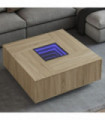 vidaXL Coffee Table with Infinity LED Sonoma Oak 100x100x40 cm