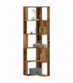 vidaXL Corner Bookcase 5-Tier Old Wood 50x50x179 cm Engineered Wood