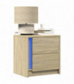 vidaXL Bedside Cabinet with LED Lights Sonoma Oak Engineered Wood