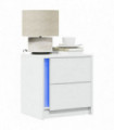 vidaXL Bedside Cabinet with LED Lights White Engineered Wood