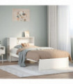vidaXL Bookcase Bed without Mattress White 75x190cm Small Single Solid Wood Pine