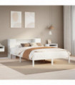 vidaXL Bookcase Bed without Mattress White 140x200 cm Solid Wood Pine