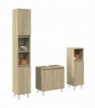 vidaXL 3 Piece Bathroom Furniture Set Sonoma Oak Engineered Wood