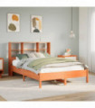 vidaXL Bookcase Bed without Mattress Wax Brown 120x200 cm Solid Wood Pine