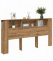 vidaXL Headboard Cabinet Artisian Oak 200x18.5x102.5 cm Engineered Wood