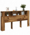 vidaXL Headboard Cabinet Old Wood 200x18.5x102.5 cm Engineered Wood