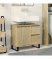 vidaXL Bathroom Cabinet Sonoma Oak 65x33x60 cm Engineered Wood