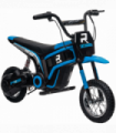 HOMCOM 24V Kids Electric Motorbike with Twist Grip Throttle, Music, Horn - Blue