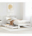 vidaXL Bookcase Bed without Mattress White 100x200 cm Solid Wood Pine