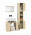 vidaXL 3 Piece Bathroom Furniture Set Sonoma Oak Engineered Wood