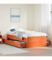 vidaXL Bed Frame without Mattress with Drawers Wax Brown 90x200 cm Solid Wood Pine