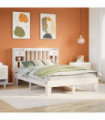 vidaXL Bed Frame without Mattress White 150x200 cm King Size Solid Wood Pine