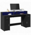 vidaXL Desk with LED Lights Black 160x55x91 cm Engineered Wood