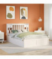 vidaXL Bed Frame without Mattress White 140x190 cm Solid Wood Pine