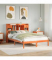 vidaXL Bookcase Bed without Mattress Wax Brown 140x190 cm Solid Wood Pine