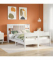 vidaXL Bookcase Bed without Mattress White 160x200cm Solid Wood Pine