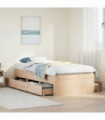 vidaXL Bed Frame without Mattress with Drawers 75x190 cm Small Single Solid Wood Pine