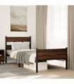 vidaXL Bed Frame without Mattress Brown Oak 107x203 cm Engineered Wood