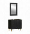 vidaXL 2 Piece Bathroom Furniture Set Black Engineered Wood