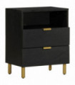 vidaXL Bedside Cabinet Black 50x33x62 cm Engineered Wood