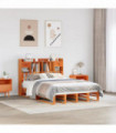 vidaXL Bookcase Bed without Mattress Wax Brown 140x190 cm Solid Wood Pine
