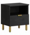 vidaXL Bedside Cabinet Black 40x33x46 cm Engineered Wood