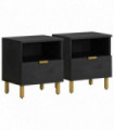 vidaXL Bedside Cabinet Black 40x33x46 cm Engineered Wood