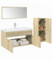 vidaXL 3 Piece Bathroom Furniture Set Sonoma Oak Engineered Wood