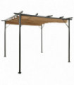 Pergola with Retractable Roof Taupe 3x3 m Steel 180 g/m²