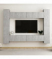 vidaXL 10 Piece TV Cabinet Set Concrete Grey Engineered Wood