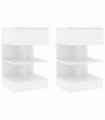 vidaXL Bedside Cabinets 2 pcs White 40x35x65 cm Engineered Wood