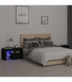 vidaXL Bedside Cabinets 2 pcs with LED Lights Black 70x36.5x40 cm