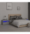 vidaXL Bedside Cabinets 2 pcs with LED Lights Grey Sonoma 60x35x40 cm