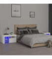 vidaXL Bedside Cabinets 2 pcs with LED Lights White 70x36.5x40 cm