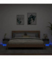 vidaXL Bedside Cabinets with LED Lights 2 pcs Black 40x39x37 cm