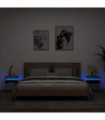 vidaXL Bedside Cabinets with LED Lights 2 pcs Concrete Grey 40x39x48.5 cm