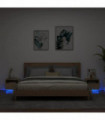 vidaXL Bedside Cabinets with LED Lights 2 pcs Sonoma Oak 40x39x37 cm