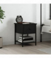 vidaXL Bedside Table Black 34x35.5x45 cm Engineered Wood