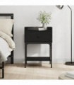 vidaXL Bedside Table Black 40.5x31x60 cm Engineered Wood