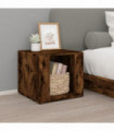 vidaXL Bedside Table Smoked Oak 41x40x36 cm Engineered Wood